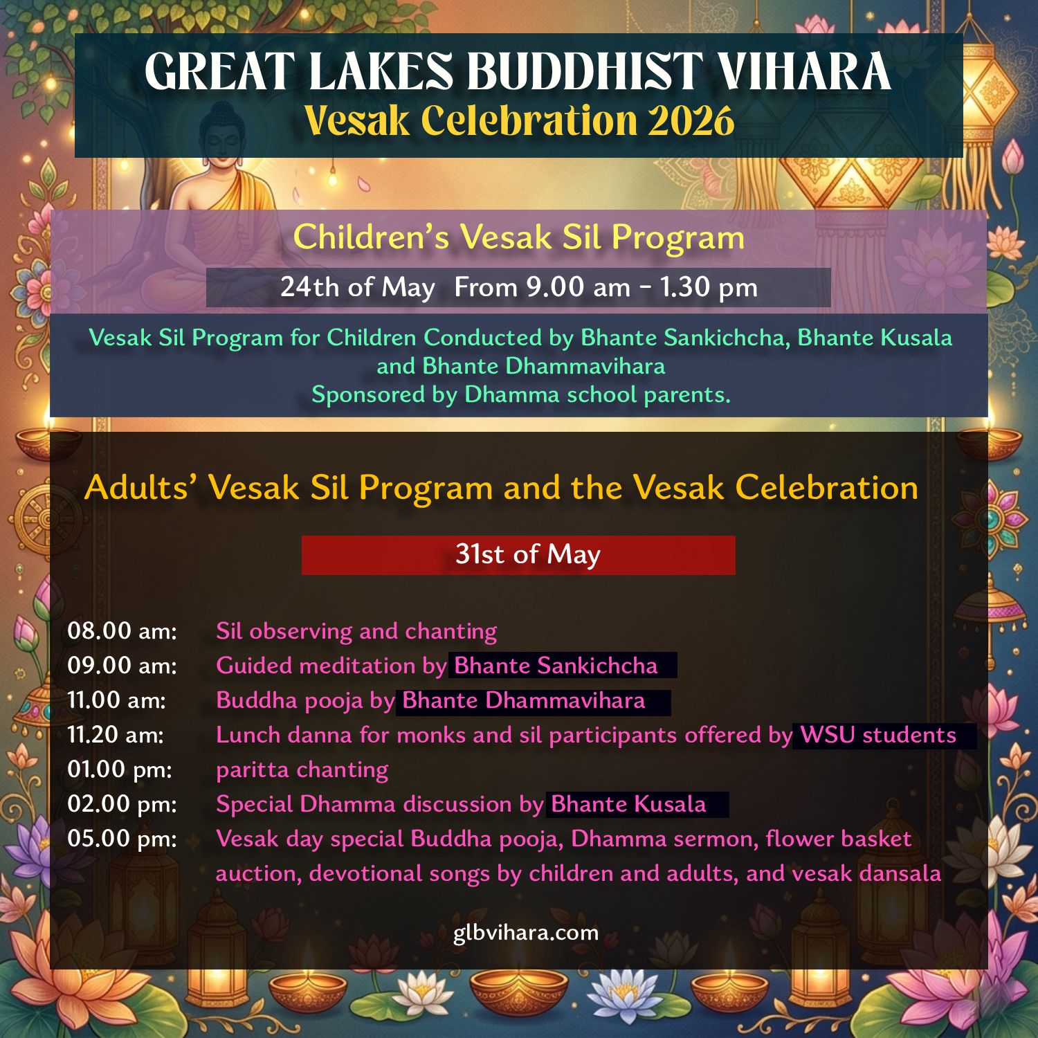 Vesak celebration flyer