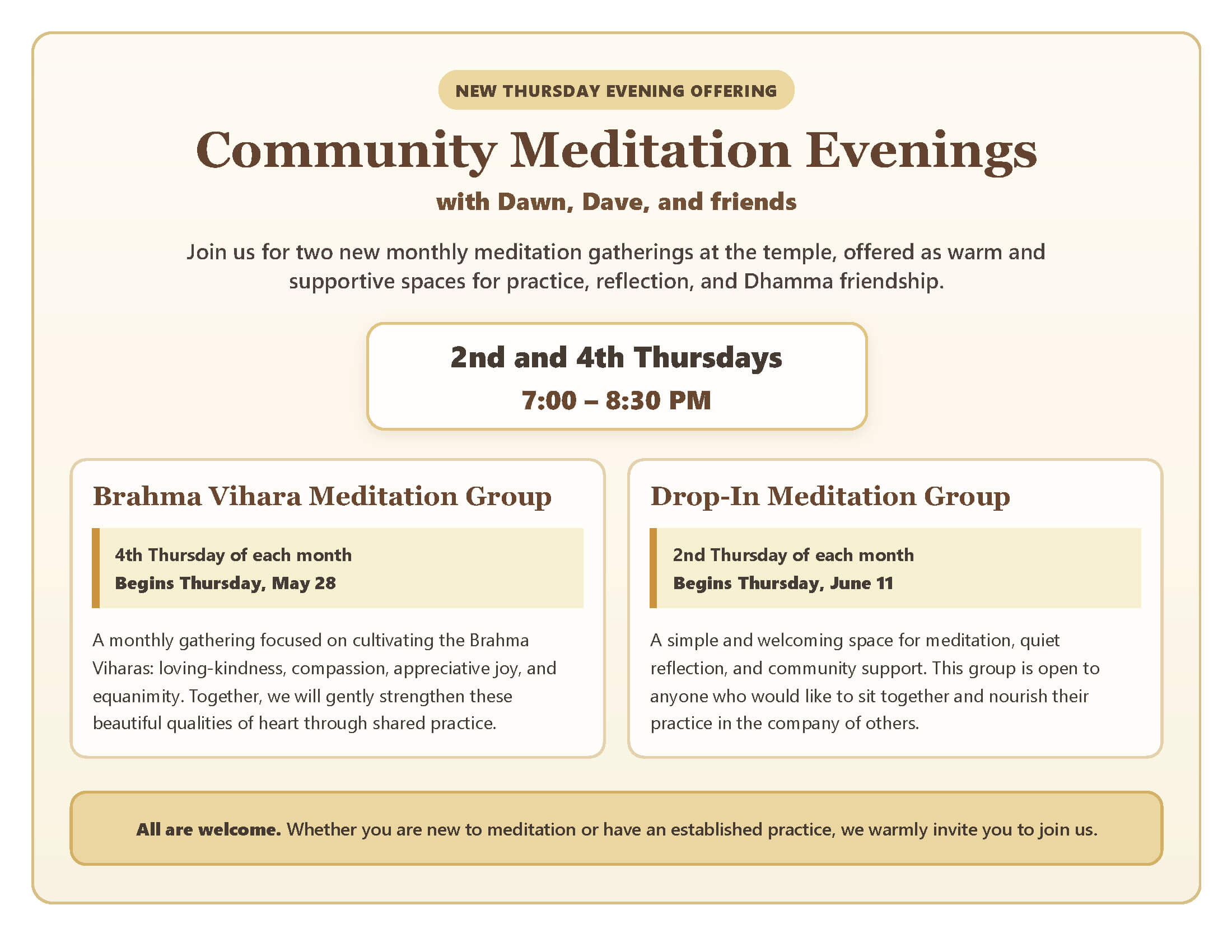 New Community Meditation Evening