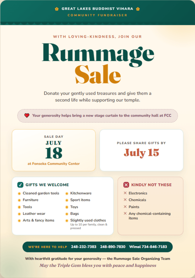 GLBV Rummage Sale poster