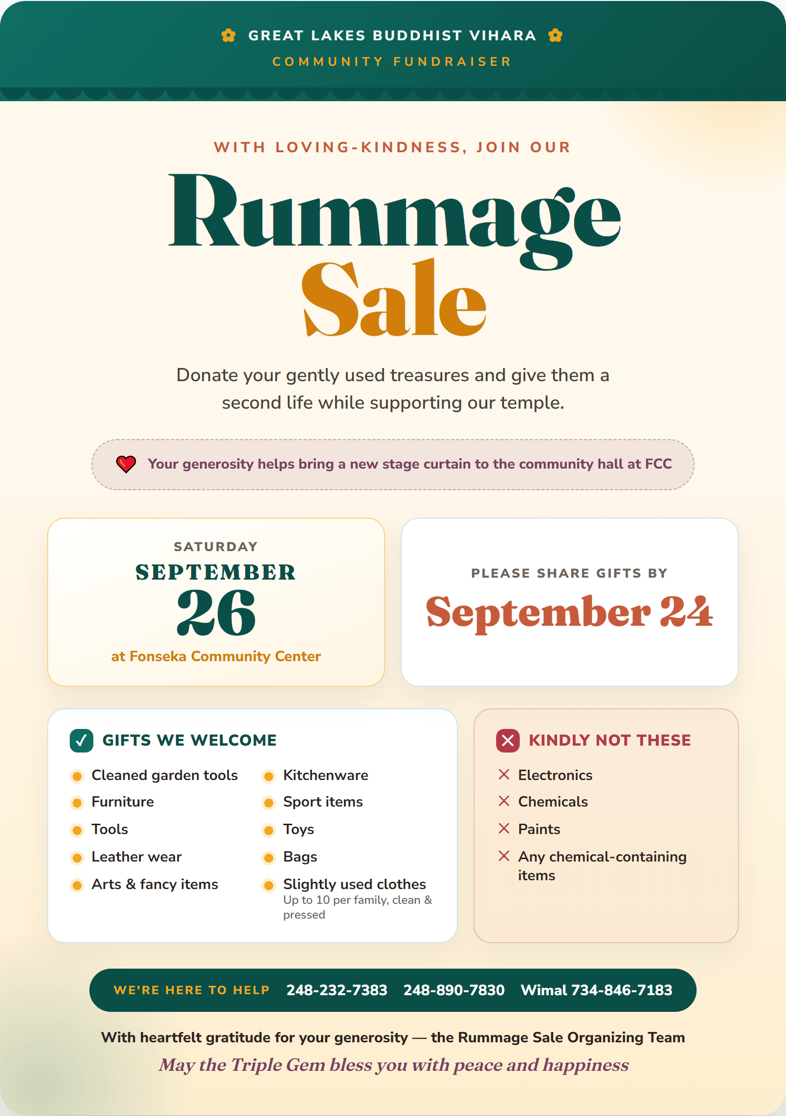 GLBV September 2026 rummage sale